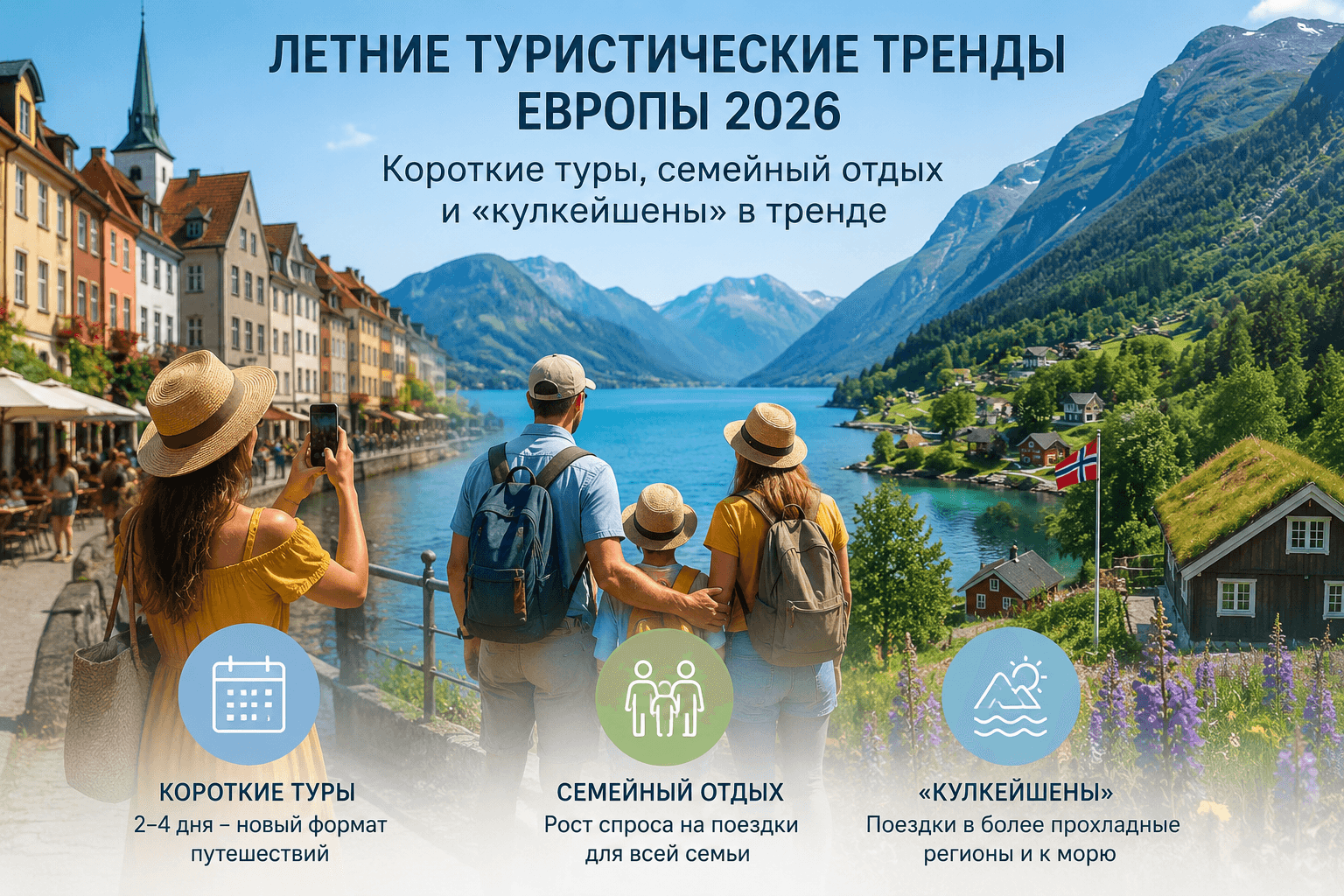 Короткие поездки, семейный отдых и «кулкейшены»: названы главные туристические тренды Европы летом 2026 года